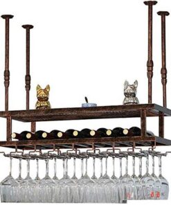 MiroDo Étagère à vin Suspendue/étagère à Verres à vin de Bar/Rangement de Bouteilles de Vaisselle de Restaurant ou de café/étagère de décoration de Plafond pour Bars/Support à Hauteur rég