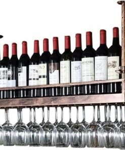 Présentoir à vin Moderne, casier à vin Suspendu avec Support pour Verres et étagère, casier à Verres à vin Suspendu, casier à vin Mural en métal, décoration de Plafond, étagère pour Bar, res