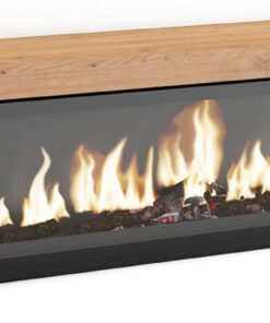 Skraut Home | Meuble TV | Banc Télé | Grand Espace de Rangement | 210 | pour Les TV jusqu'à 80" | Cheminée électrique XXL | Style Moderne | Chêne