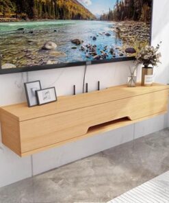Meuble TV mural moderne avec étagère flottante pour salon et chambre à coucher