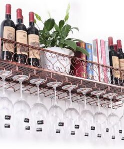 Casier à vin mural moderne en métal, casier à vin rond industriel suspendu avec porte-verre, étagères flottantes pour bar, casier à vin pour maison, restaurant, bar (couleur : noir, C (taill