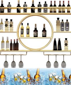 Casiers à vin, étagères de Bar pour la Maison, pub, unité de Bar à Domicile avec réfrigérateur, étagère à vin pour Porte-Bouteilles murales, autoportantes pour la décoration de la