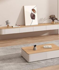 Étagère De Console Multimédia Murale Moderne Meuble TV Flottant Centre De Divertissement Sous La Télévision Étagère De Rangement Multimédia Armoire De Rangement Pour Salon Et Chambre À Coucher(140x24c