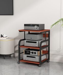 Rangement Multimédia AV For Lecteur DVD,Support Multimédia Audio Et Vidéo D'angle For TV,Meuble chaine hifi Rangement Audio Et Vidéo For Bureau À Domicile,Étagère Multimédia For Amplificateur De Salon