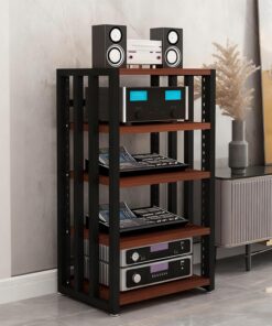 Meuble de Rangement multimédia à 5 Niveaux, Rack HiFi réglable, Meuble Audio pour Salon, Jeux et Enregistrement. Montage Facile. Meuble stéréo élégant pour Le Divertissement à Domicile.