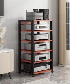 Support multimédia stéréo d'angle Haut à 6/7 Niveaux, Tour de Support Audio-vidéo pour cinéma Maison, composant de Console de Jeu de Salon, unité de Rangement pour Organisateur d'équipement,