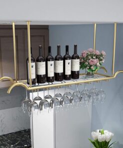 Casier à vin Mural - Casiers à vin de Plafond, Support de Verre à vin Suspendu en Fer de Style Simple, étagère de décoration de Plafond pour Bars, Restaurants, Cuisines