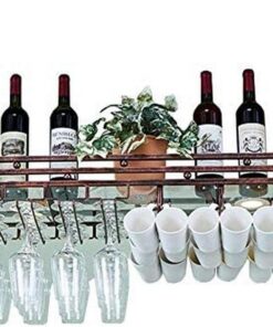 MiroDo Porte-Bouteilles Mural Porte-Verre à vin Suspendu Bar Porte-Bouteilles créatif à l'envers Porte-gobelet Étagère de décoration de Plafond pour Bars, Restaurants, Cuisines