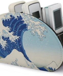 Support de télécommande en forme de vague japonaise, boîte de rangement en cuir PU avec 5 compartiments pour télévision, télécommandes DVD, meuble multifonction pour salon, chambre à coucher