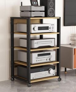 Support Audio, Support multimédia à 3 à 5 Niveaux, Meuble pour Composants Audio/vidéo pour magasins, décodeurs de câbles, lecteurs DVD, appareils de Streaming, récepteurs de cinéma Maison, c
