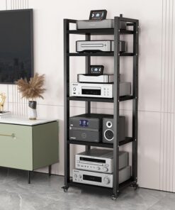 Meuble hifi,Support Multimédia Audio Et Vidéo D'angle For TV,meuble chaine hifi Rangement Audio Et Vidéo For Bureau À Domicile,étagère d'armoire de tour multimédia,Support Audio Et Vidéo À 5 Niveaux(5
