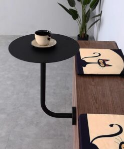 Table de bistro Table de bar de petit-déjeuner noire, petite table basse de salle à manger, table d'appoint murale pour salon, chambre à coucher, balcon, cuisine, grande table de bistro (tai