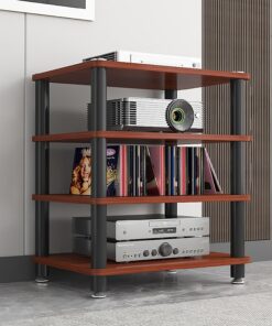 Meuble DVD Armoire Stéréo Étagères Rack de Stockage Audio Vidéo Armoire de Rangement Multimédia Facile à Assembler Économiser de l'espace pour Le Bureau La Chambre À Coucher.(Wit,60x40x30cm)