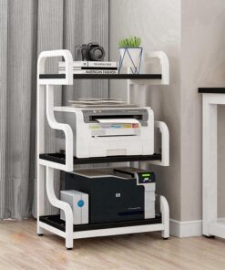 Étagères Rack de Stockage Audio Vidéo Support Audio sur Pied avec Étagères Armoire de Composants Audio en Rack HiFi Meuble Chaine HiFi Meubles pour Studio D'enregistrement de Salon.(Nero)