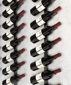 Étagère à Vin Murale Étagère De Rangement Murale Suspendue Bouteille De Vin Organisateur D'affichage en Fer Forgé pour Bar Cave À Vin Cuisine 25cm 50cm 75cm 100cm 125cm, Noir/Or (C