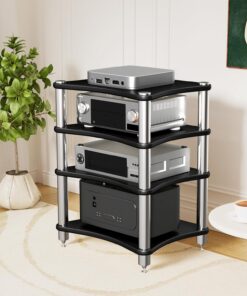 Étagère HiFi Audio Support Médias Support Audio-Vidéo Support TV Centre de Divertissement Support de Disques pour Amplificateur