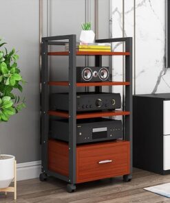 Meuble hifi,Support Multimédia Audio Et Vidéo D'angle For TV,étagère d'armoire de tour multimédia,Support Audio Et Vidéo À 5 Niveaux,meuble chaine hifi Rangement Audio Et Vidéo For Bureau À Domicile(B