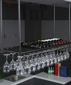 Étagère à vin réglable en métal à Suspendre avec Support en Verre, Mini étagère d'affichage pour Bouteilles d'alcool pour Cuisine, Salle à Manger, Bar, décoration, étagères de Bar