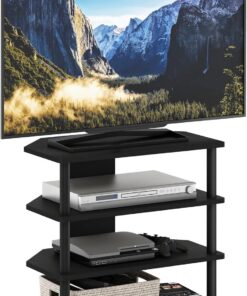 Furinno Turn-N-Tube Meuble TV Easy Assembly 4 Niveaux Petite, Blackwood, Bois dense, One Size, Noir
