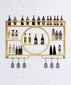 Présentoir à vin Mural Moderne en métal, présentoir à vin Mural, Support de Rangement pour Bar, casiers à vin muraux pour la Maison, Le Restaurant, Les Bars, la Cuisine (Taille : 4