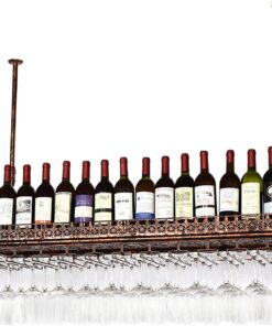 casier à vin Support de décoration de Plafond à l'envers Parfait pour Les Bars, Les Restaurants et Les Cuisines, Support de Verre à vin Suspendu en Fer de Style Simple