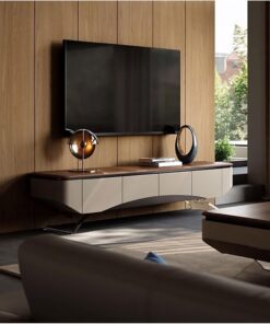 Meuble TV Meuble TV moderne avec pieds, console multimédia de centre de divertissement en bois, étagère TV domestique, armoire de console multimédia for le rangement Meuble pour téléviseur
