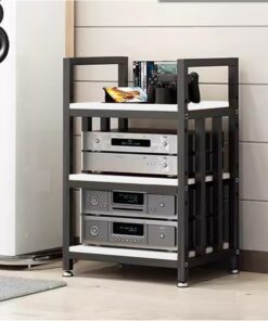 Support Audio, étagère Audio-vidéo Support multimédia AV Support stéréo Meuble multimédia Support de Composants Audio Console multimédia en Bois Meuble stéréo Tour de Support Audio pour sall
