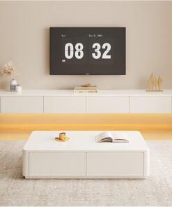 Meuble TV mural flottant avec espace de rangement pour salon - Console multimédia