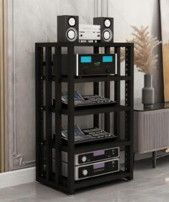 Meuble de Rangement multimédia à 5 Niveaux, réglable, pour chaîne Hi-FI stéréo, avec Composants Audio. Montage Facile. Idéal pour Le Salon, Le Gaming ou Un Studio d'enregistrement. Parfait p