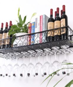 Support Mural pour Bouteilles et Verres à Pied, Organiseur pour la Cuisine, Le Bar ou la Maison. Accessoires pour Le vin