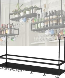 Porte-Bouteilles à Suspendre, Support Mural pour Verres à vin, étagères de Bar flottantes, présentoir pour Bouteilles d'alcool, Mini-Bar, Supports à vin pour Bouteilles de vin pour