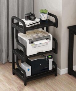 Support Audio sur Pied avec Étagères Étagères Rack de Stockage Audio Vidéo Meuble Chaine HiFi Meubles Armoire de Composants Audio en Rack HiFi pour Studio D'enregistrement de Salon.(Nero)