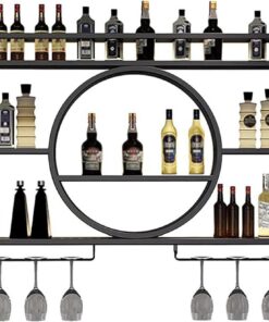 Bar à vin, Support à vin Mural en Or à Suspendre sous Une étagère, mobilier de Maison, décoration, Accessoires de Bar pour Maison, pub, Bar à Whisky rétro (Taille : 140 x 15 x 80 c