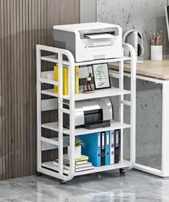 Meuble Haut-Parleur AV à 3, 4 et 5 Niveaux avec Support pour Lecteur CD ; Meuble Haut-Parleur Moderne ; Meuble Rack vidéo Multifonctionnel avec étagères réglables ; Support pour Lecteur Tour