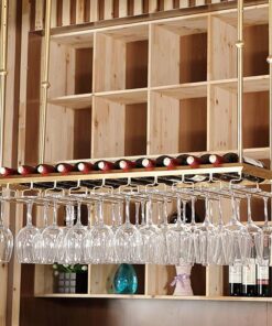 Étagère à vin Flottante, Support Mural pour Bar à vin, Support à Verres Suspendu, Support à Bouteilles monté au Plafond, étagère de Rangement pour vin, Cave à vin, Bar (Taille : 14
