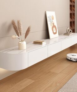 Murale Centre Divertissement Console Support TV Flottant De Grande Taille Support Composant Pour Chambre À Coucher Dans Le Salon Pour Unité De Stockage Console Audio/vidéo Boîte De Câble(140x30cm/55x1