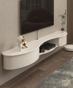 Meuble TV mura，Meuble TV flottant avec 2 tiroirs et stockage ouvert，centre de divertissement mural，Centre de Console multimédia de Divertissement avec Grand Espace，Convient pour le salon, la chambre(1