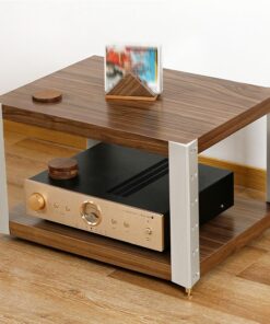 Meuble HiFi à 2/3/4 Niveaux, Meuble Rack Audio avec Trou réglable, Meuble stéréo, Meuble Audio Vidéo à Rangement Ouvert, for Salon, Bureau/DJ/théâtre(Walnut Color,38.5cm/15.1in)