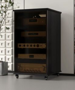 SEIFE Meuble HiFi,Rack HiFi,Meuble Chaine HiFi Meuble multimédia for Composants Audio et vidéo,Support multimédia Audio et vidéo d'angle for TV,Convient pour Le cinéma Maison(Black,99.2cm/39in)