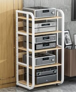 YHWKG Meuble Hi FI, Meuble Audio Vidéo à Cadre en métal, Meuble stéréo Multicouche, Adapté à la Salle de Divertissement/à la Maison/au Studio(19.6x43.3/50x110cm)