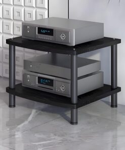 Meuble HiFi AV mobile à 2/3/4 niveaux, Meuble Rack Audio for CD, Meuble stéréo, armoire for composants de support audio, armoire de rangement multimédia for la maison/le bureau/le théâtre(Wit,2