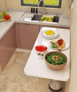 Table de Bar Pliante pour Cuisine - 60 70 80 90 100 120 cm - Table Murale Rabattable pour buanderie, Bureau, Salle de Bain, Blanc (Taille : L90 x l30 cm)