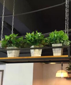 Étagère de Plafond, étagères flottantes en métal, casiers à vin Suspendus, Support d'organisation à Hauteur réglable, Support de décoration pour la Maison pour Bar, café, Cuisine (140 x 25 x