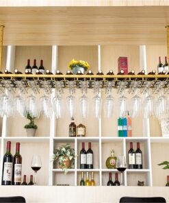 casier à vin, casier à vin, casier à vin, Support de Bar en Fer forgé, Support de Verre à vin à l'envers, Support de Verres à Pied en métal, Hauteur réglable pour Bars, Restaurants