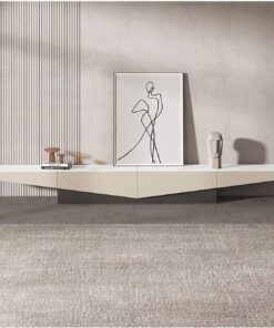 Meuble TV Meuble TV au sol 78'', étagère TV moderne sous meuble TV, matériau MDF avec plateau en pierre frittée, console multimédia for centre de divertissement avec 2 tiroirs for le salon Meuble pour