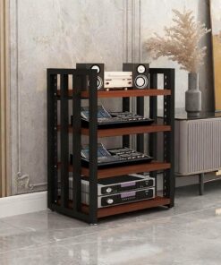 Meuble de Rangement multimédia à 4 Niveaux, Rack Audio HiFi réglable, Meuble stéréo Facile à Monter pour Installation de Jeux et d'enregistrement dans Le Salon - Design élégant et Fonctionne
