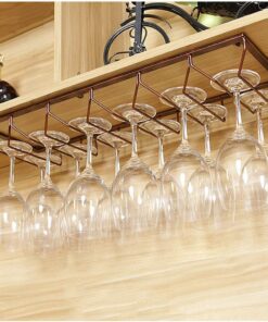Support Suspendu en Verre à vin en Fer européen, Support à vin en métal monté en Bronze et étagère Porte-gobelet pour Cuisine/Bar/Restaurant (Taille: 60x20cm)