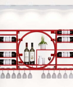 Présentoir à vin Mural Moderne Étagères de Bar Étagère à vin Murale avec Support de Verre à vin Suspendu Étagère à Liqueur Étagères murales de Bar pour Bouteilles de vin Étagères en Verre Ét