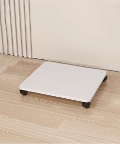 Étagères Rack de Stockage Audio Vidéo Armoire Stéréo Rack Meuble Chaine Hifi Meubles Meuble Audio/Vidéo Étagère À Disques Convient pour LeSalon Le Bureau Studio D'enregistrement.(Wit,50x45cm)