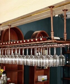 Porte-Bouteilles de vin Mural pour Bar, Restaurant, Art Vintage en Fer, Hauteur réglable, Largeur, Support pour Verres à vin pour Bars, Cuisines, décoration, 120 × 30 cm (Taille :